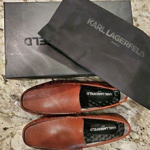 Karl Lagerfeld Mens Cognac Loafers